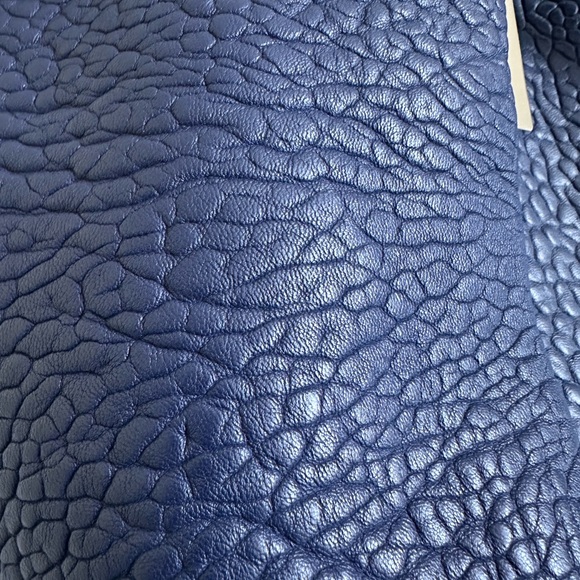 NWT Vince Camuto Lamb Leather Pleated Convertible Tote Blue Shoulder Bag - Picture 15 of 16